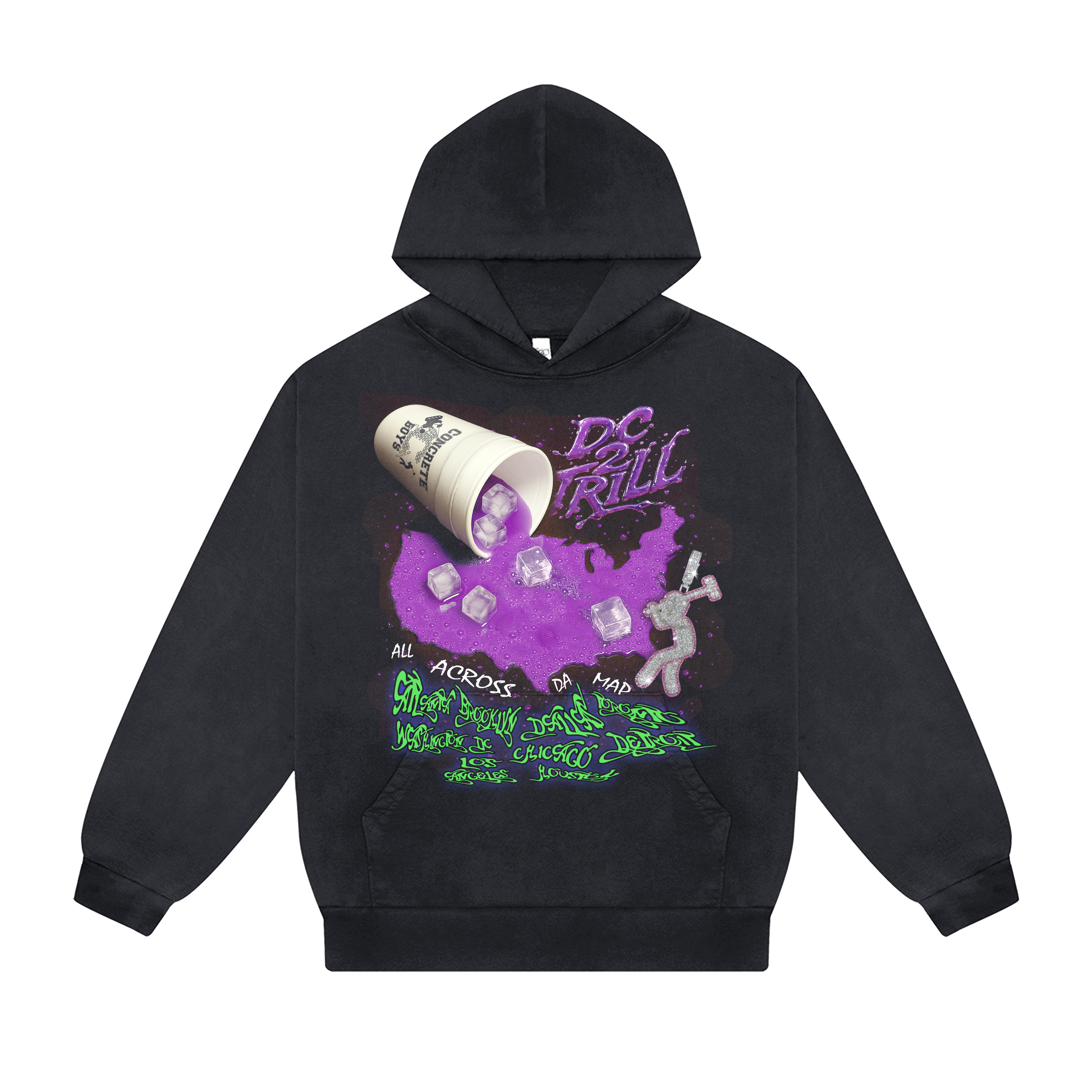 Across Da Map Hoodie (Black)